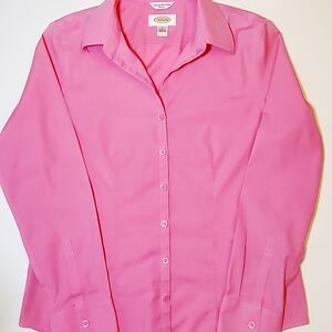 Talbots PINK Wrinkle Resistant Long Sleeve Blouse size 4